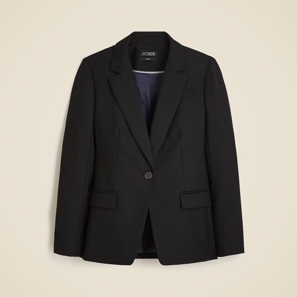 NWT!! J. CREW Helena Blazer Wool Blend Flannel Solid Black Size 2P 2 Petite - Picture 10 of 16